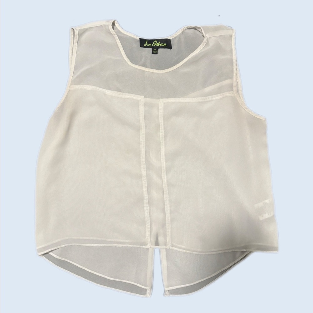 Sam Edelman Sheer White Cropped Top
